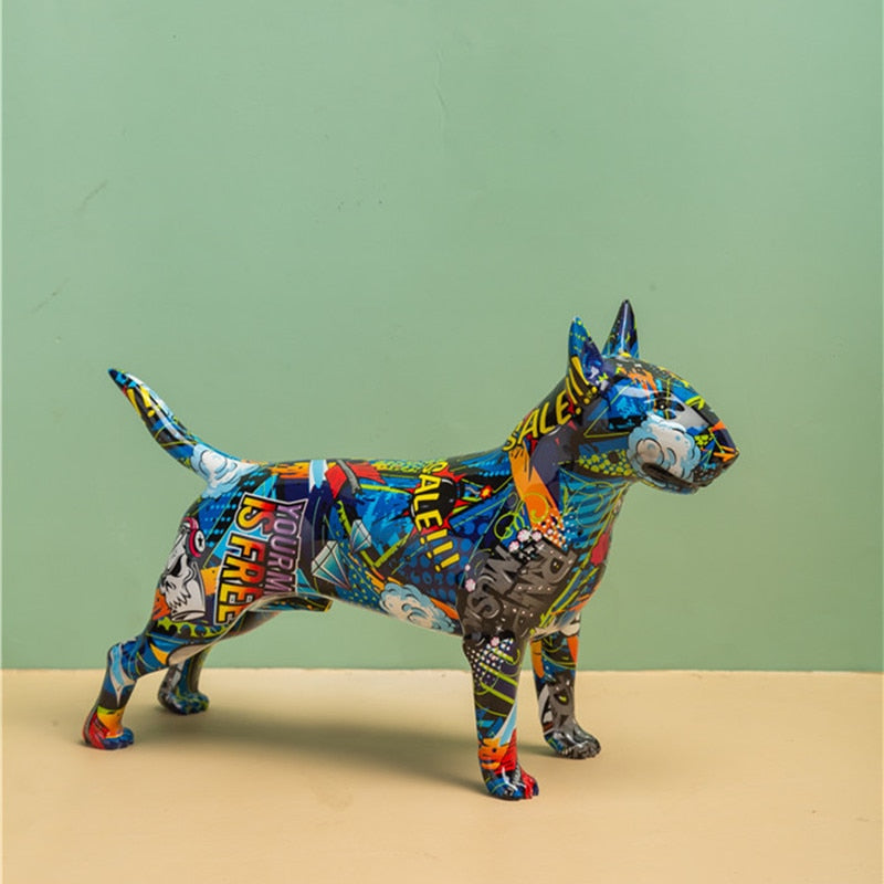 Decorated Bull Terrier figurine