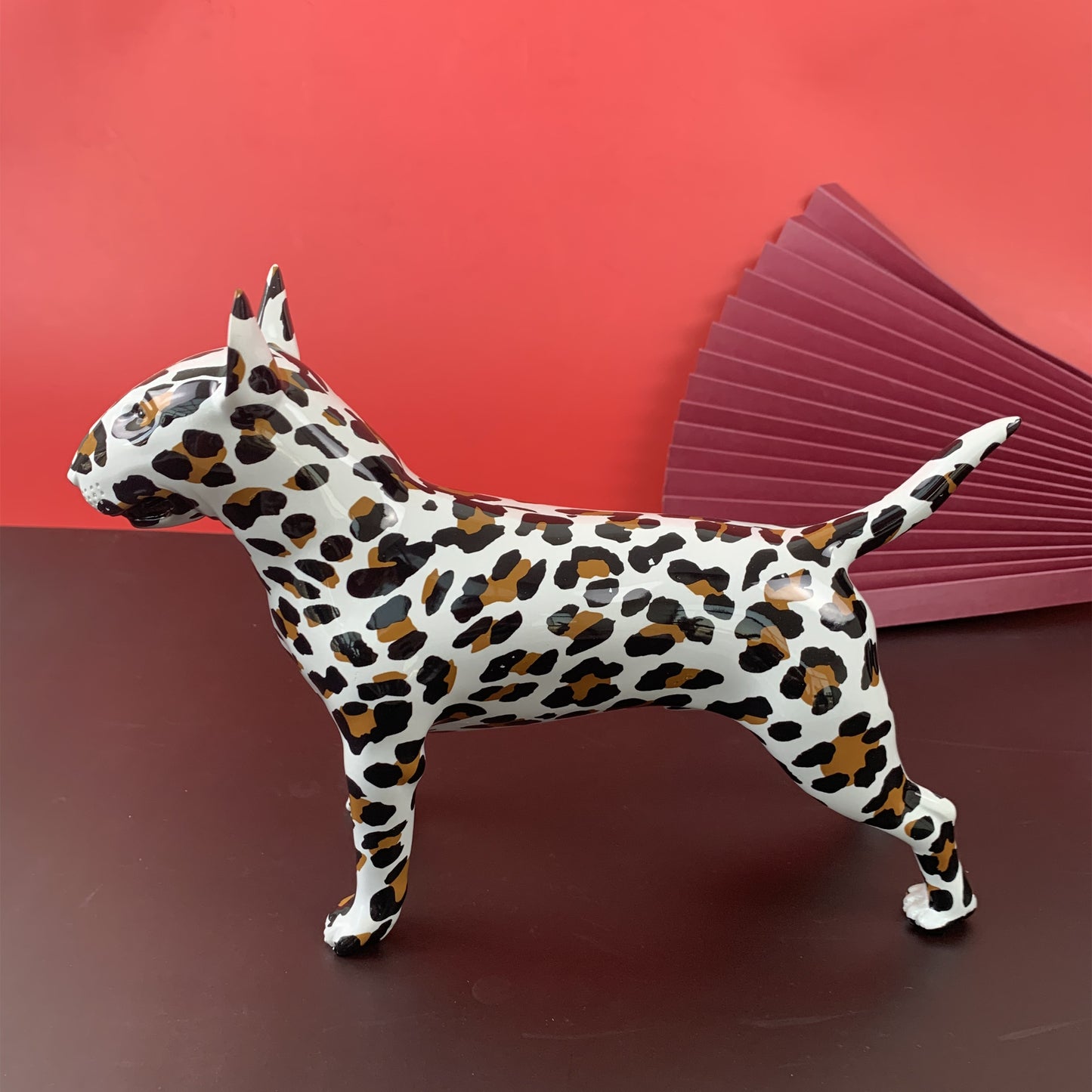 Decorated Bull Terrier figurine