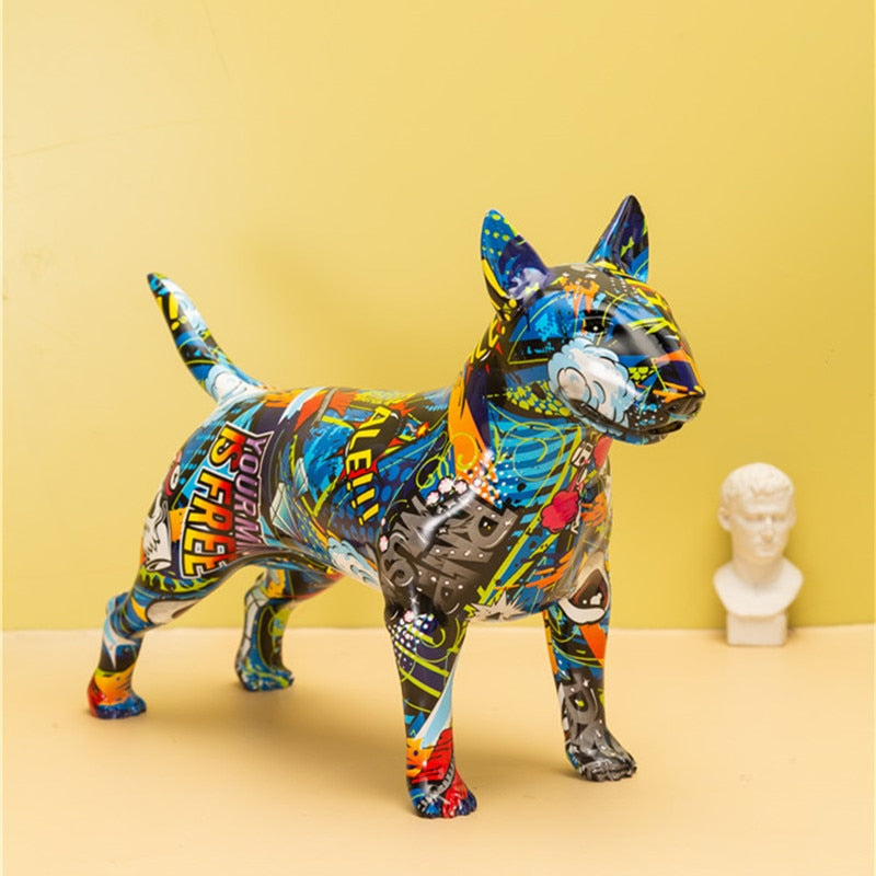 Decorated Bull Terrier figurine