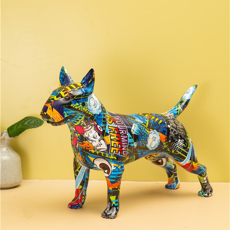 Decorated Bull Terrier figurine