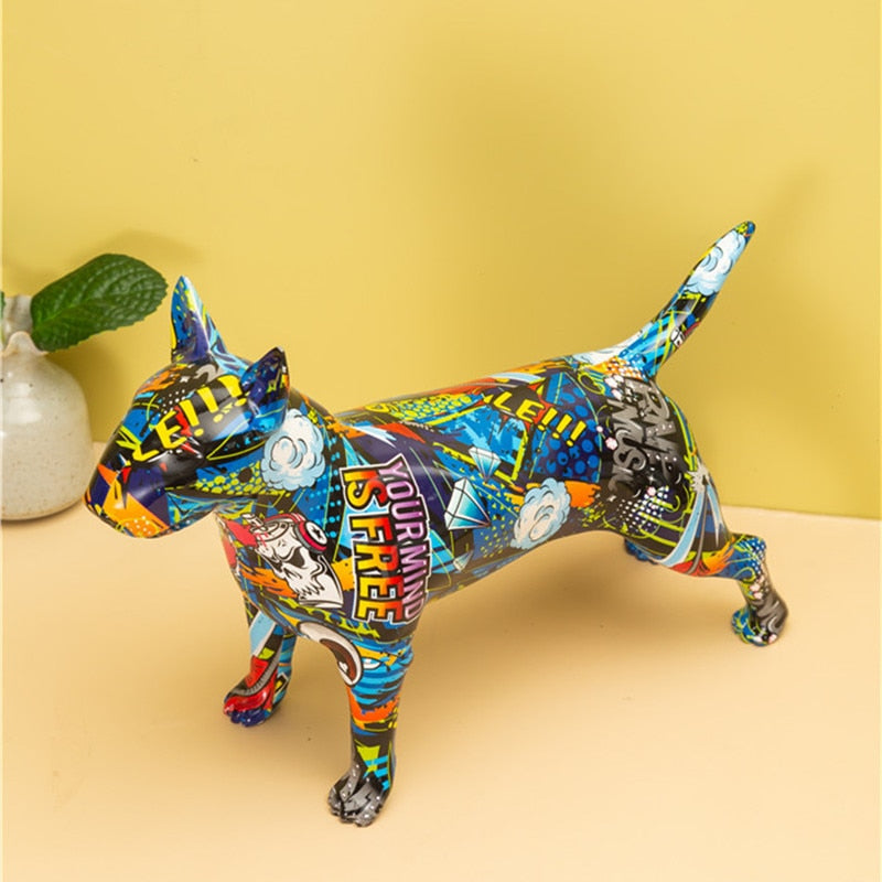 Decorated Bull Terrier figurine