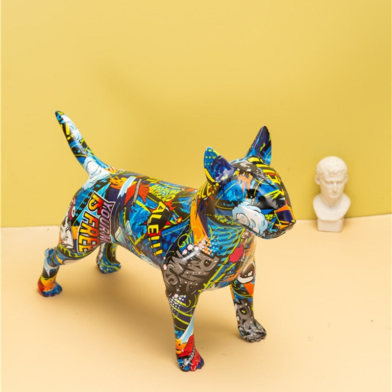 Decorated Bull Terrier figurine