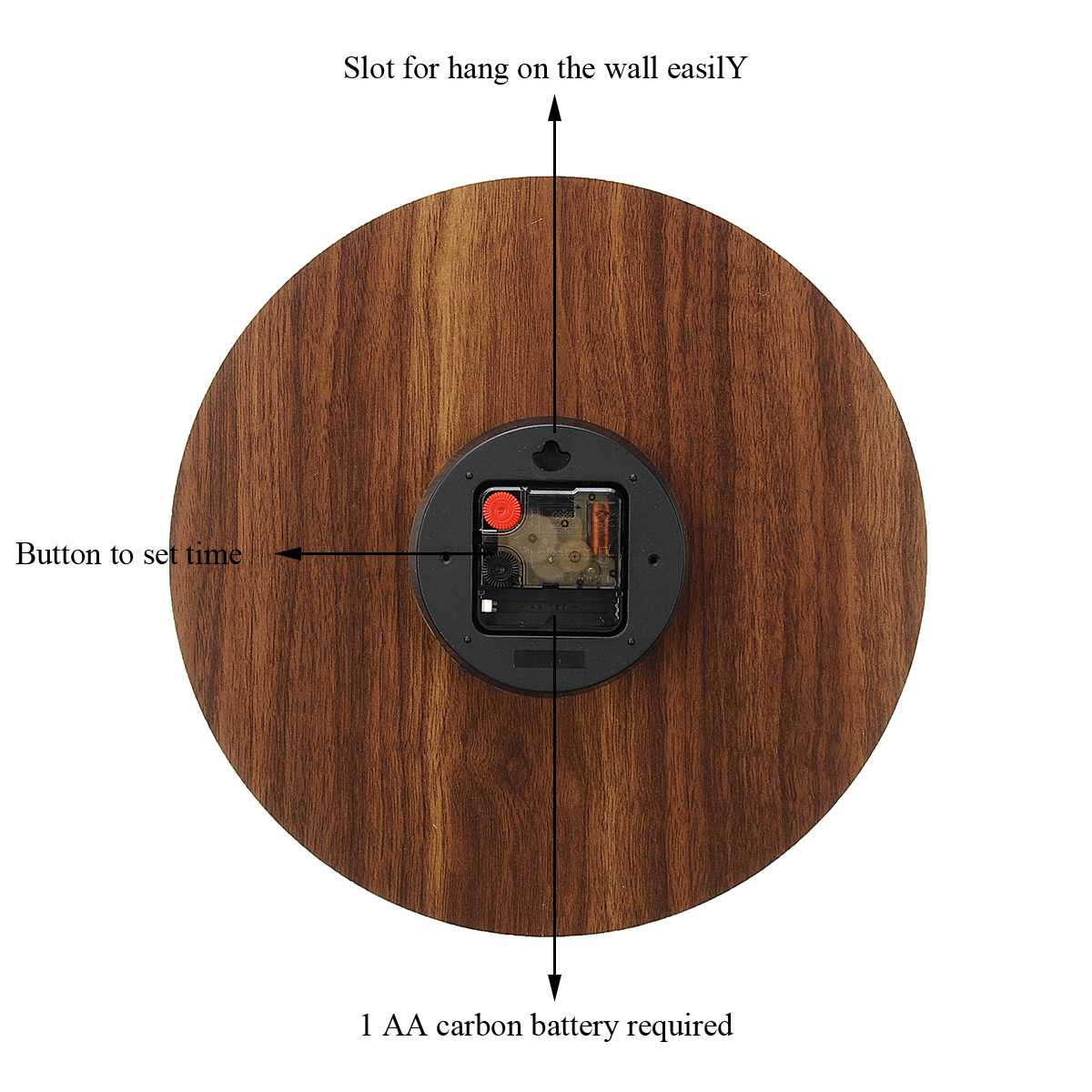 wall mounted clock with days of the week and luminous clockface