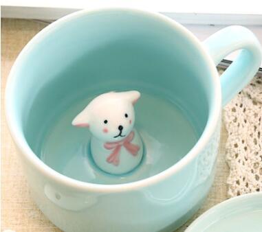 Animal figurine tea or coffee cup