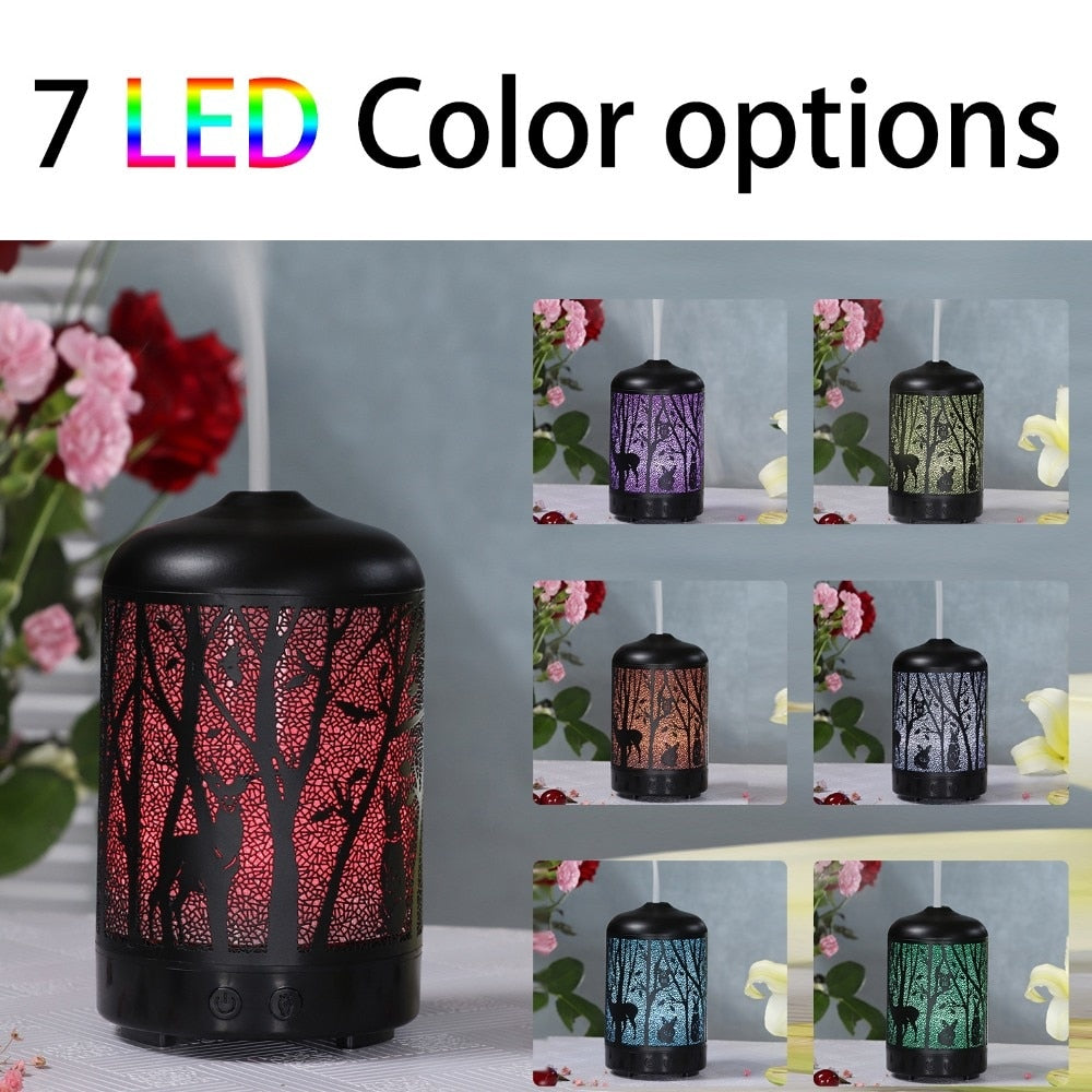 Ultrasonic Humidifier and Aroma Diffuser with LED lights, choice of Forest scenes