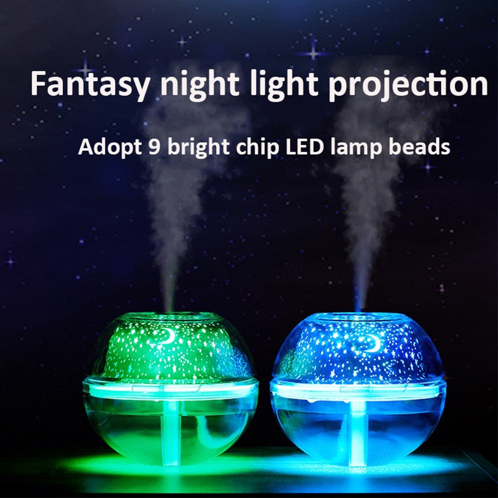 Ultrasonic Humidifier and Diffuser with Starry Sky night light for kids