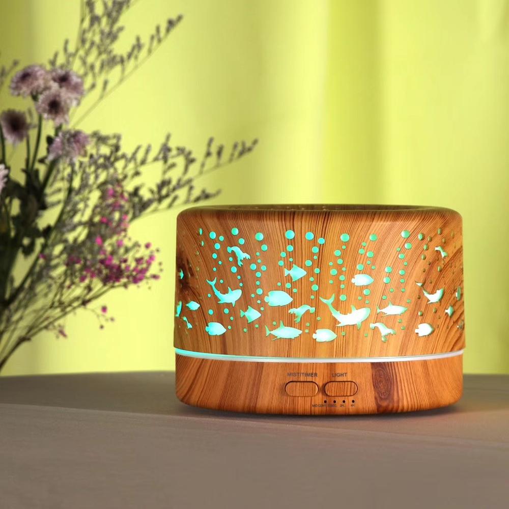 Fish Pattern night light projector and Humidifier with Ultrasound diffuser