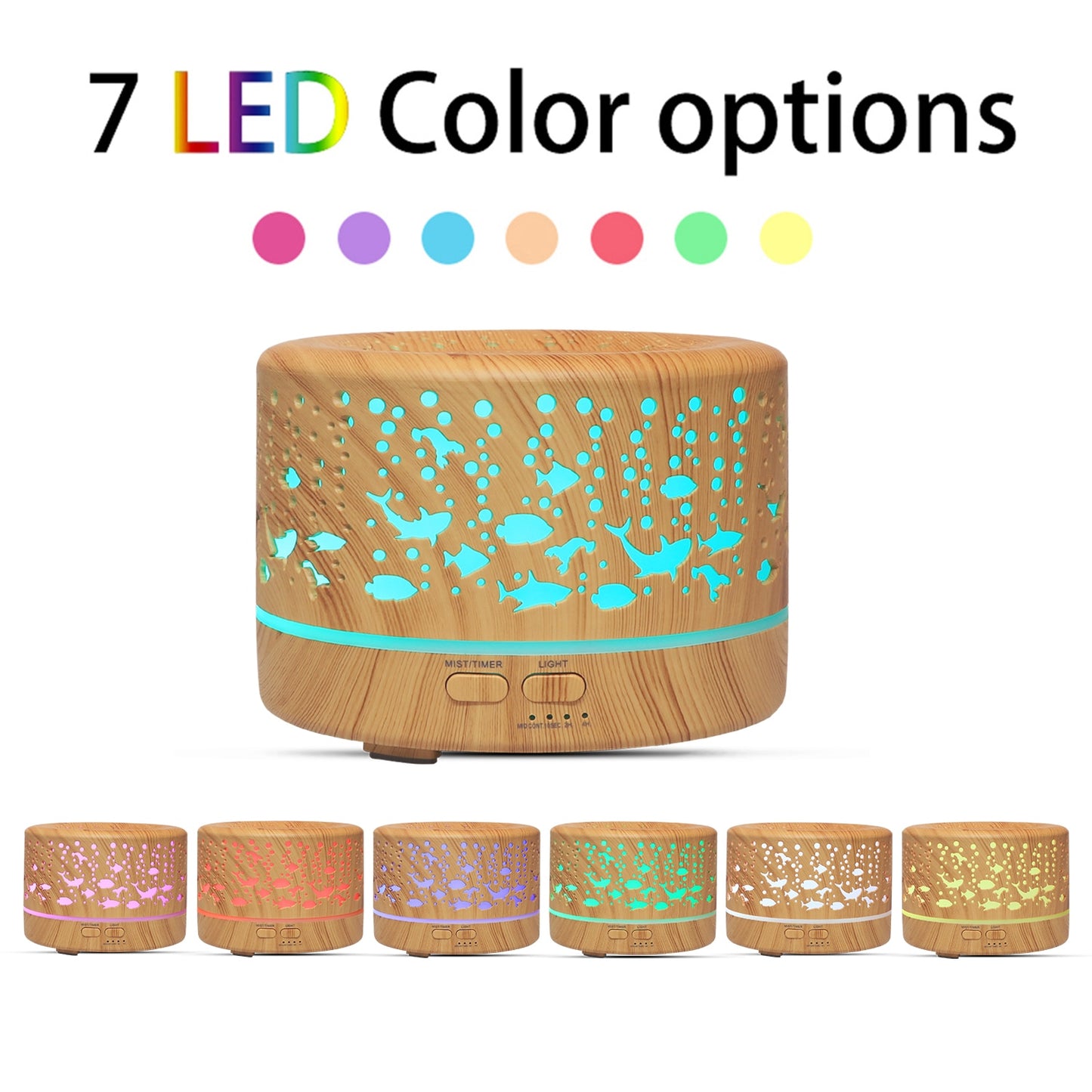 Fish Pattern night light projector and Humidifier with Ultrasound diffuser