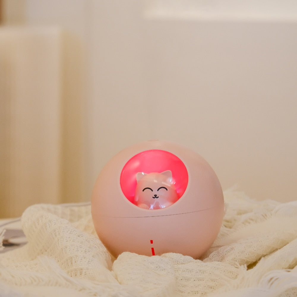 Cat ultrasonic humidifier and  aroma diffuser night light for kids