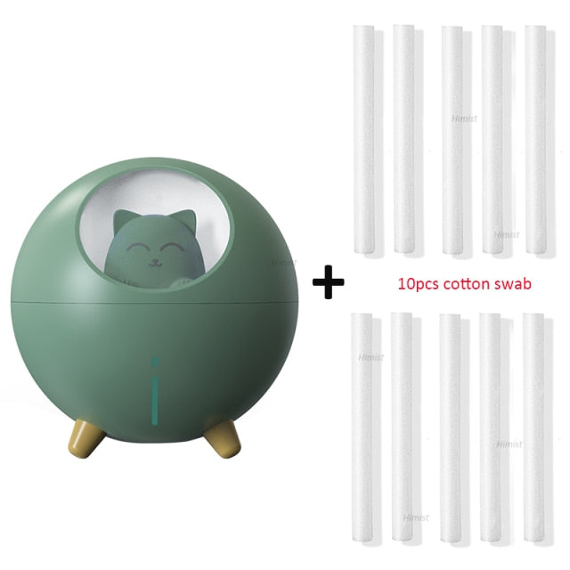 Cat ultrasonic humidifier and  aroma diffuser night light for kids