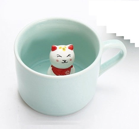 Animal figurine tea or coffee cup