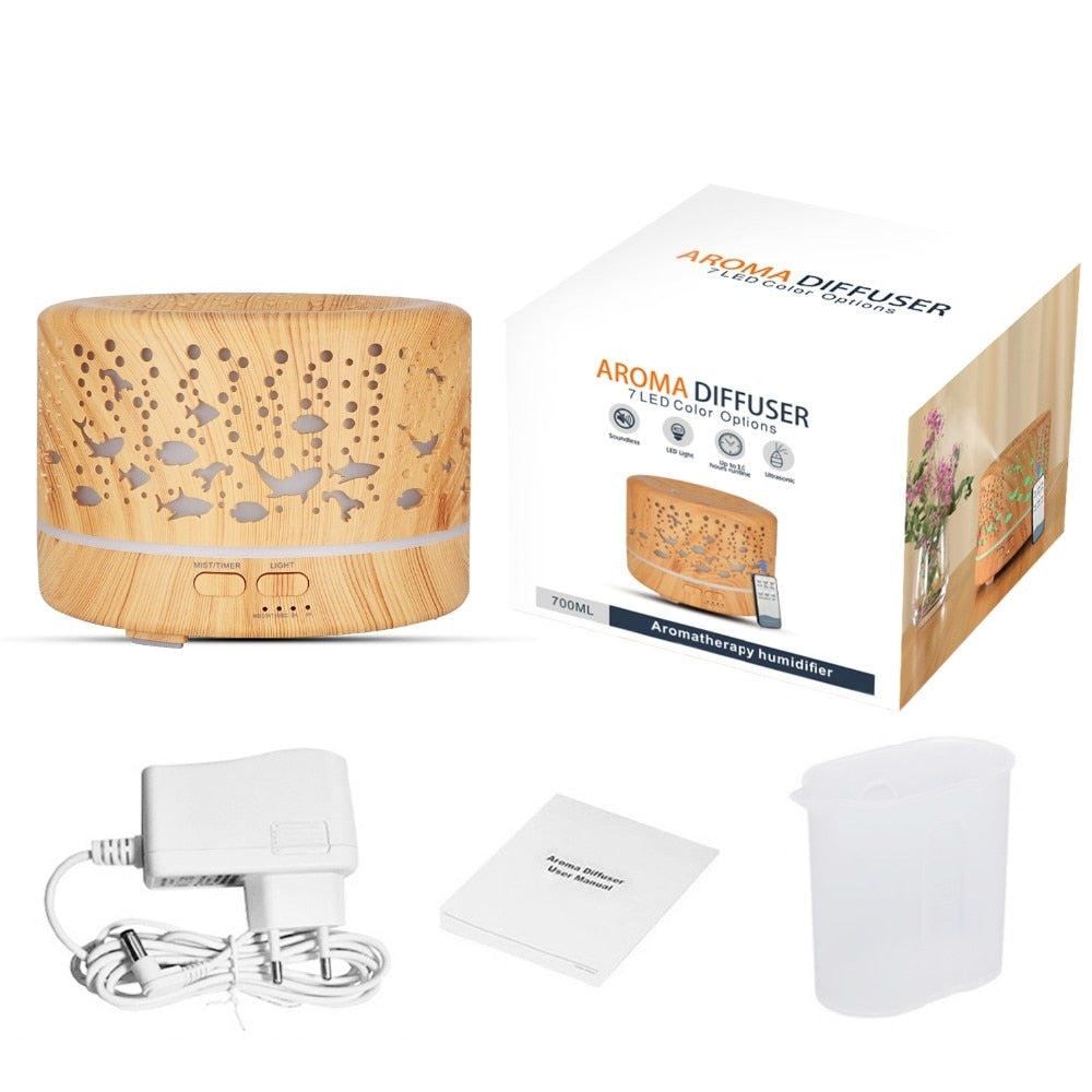 Fish Pattern night light projector and Humidifier with Ultrasound diffuser