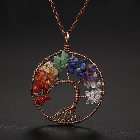 7 crystal tree of life pendant